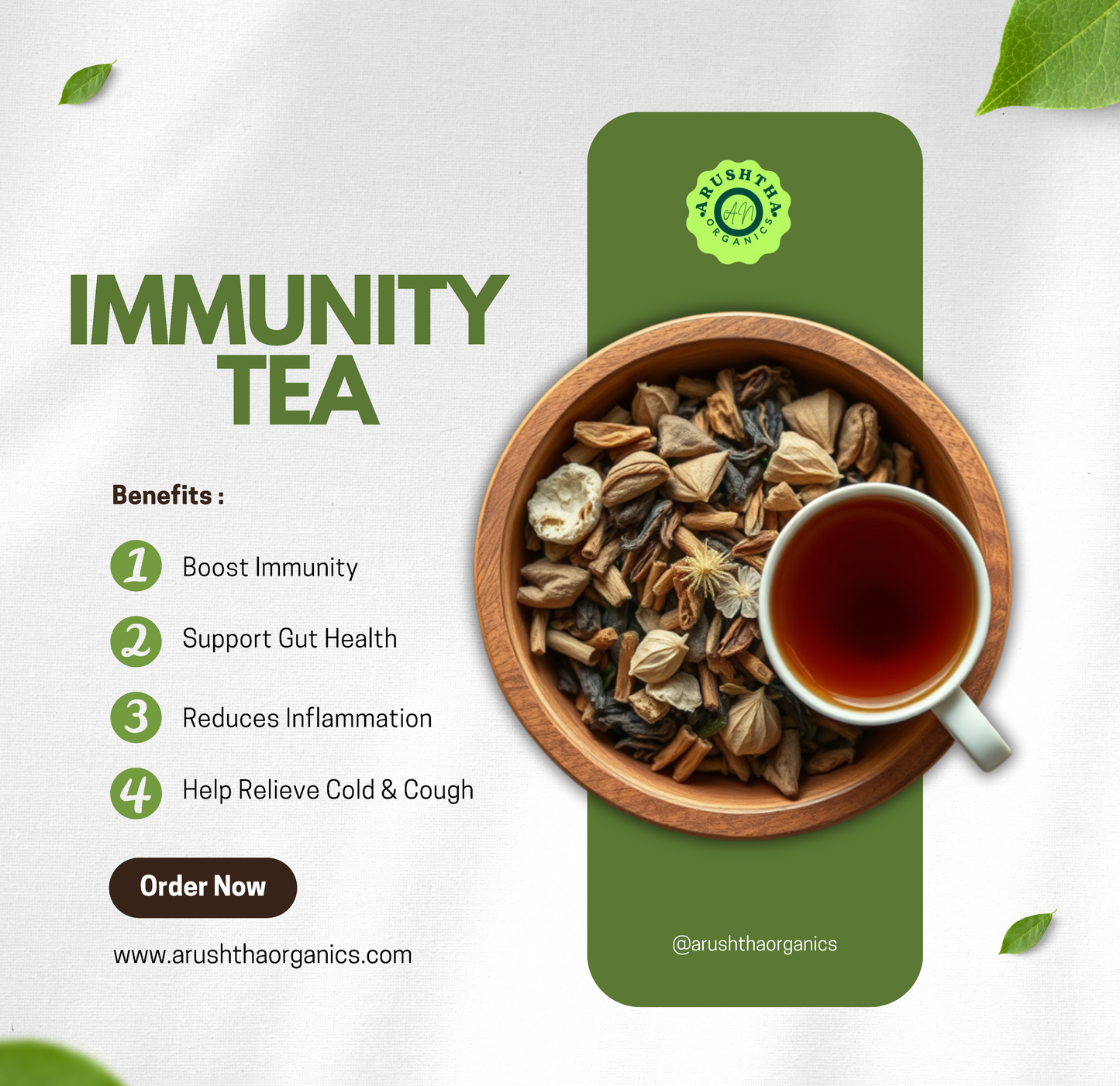 Immunity Herbal Tea - 100% Natural Ayurvedic Blend for Daily Wellness